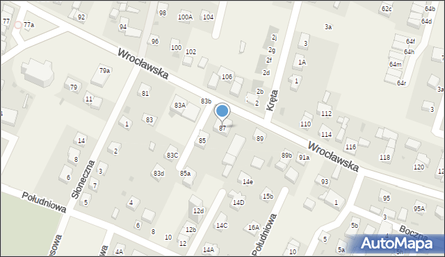 Kiełczów, Wrocławska, 87, mapa Kiełczów