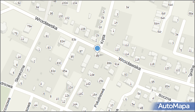 Kiełczów, Wrocławska, 89, mapa Kiełczów