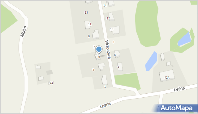 Kielno, Wrzosowa, 5, mapa Kielno