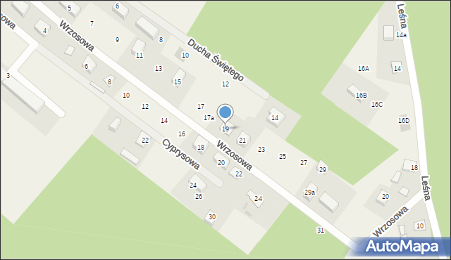 Kiełpino, Wrzosowa, 19, mapa Kiełpino