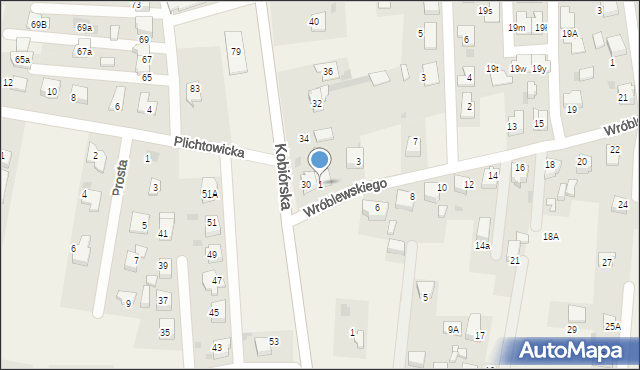 Kobiór, Wróblewskiego Zygmunta, gen., 1, mapa Kobiór