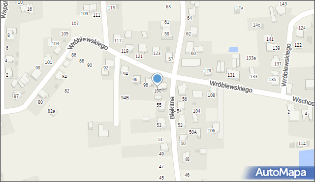 Kobiór, Wróblewskiego Zygmunta, gen., 100, mapa Kobiór