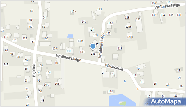 Kobiór, Wróblewskiego Zygmunta, gen., 135, mapa Kobiór