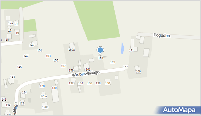 Kobiór, Wróblewskiego Zygmunta, gen., 163, mapa Kobiór