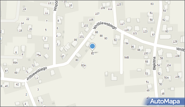 Kobiór, Wróblewskiego Zygmunta, gen., 82, mapa Kobiór