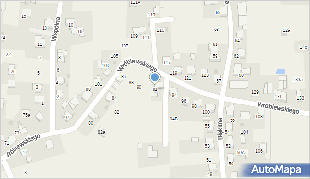 Kobiór, Wróblewskiego Zygmunta, gen., 92, mapa Kobiór