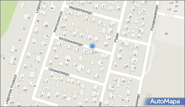 Kobyłka, Wróblewskiego Walerego, gen., 1, mapa Kobyłka