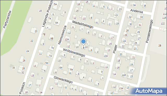 Kobyłka, Wróblewskiego Walerego, gen., 8, mapa Kobyłka