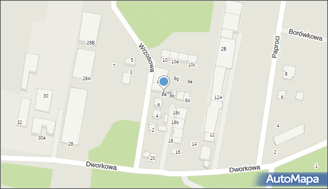 Kobyłka, Wrzosowa, 8a, mapa Kobyłka