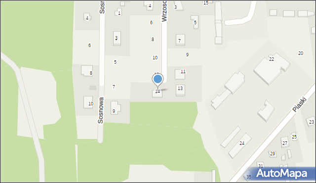 Komorowo, Wrzosowa, 14, mapa Komorowo