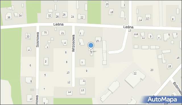 Komorowo, Wrzosowa, 5, mapa Komorowo