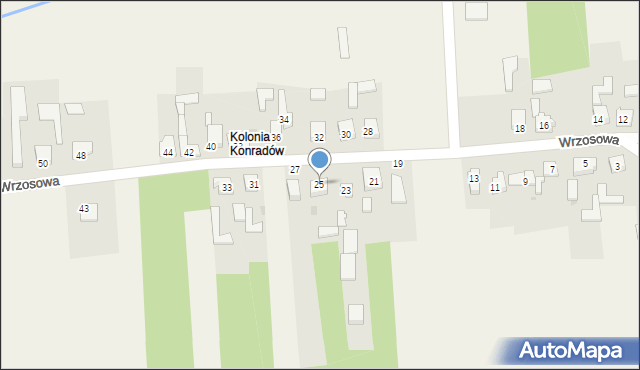 Konradów, Wrzosowa, 25, mapa Konradów