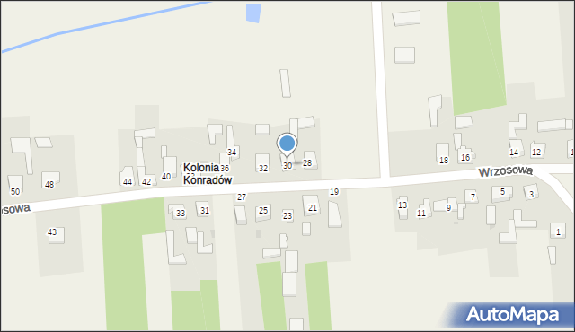 Konradów, Wrzosowa, 30, mapa Konradów