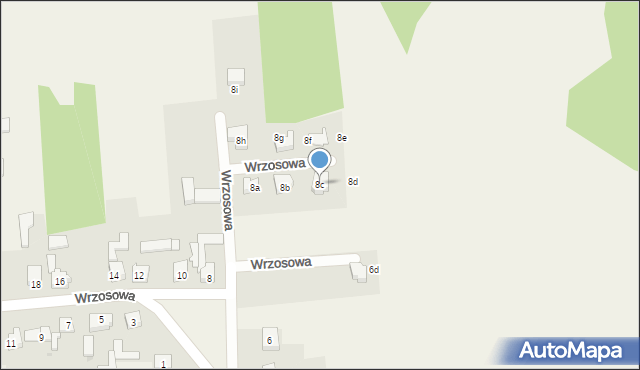 Konradów, Wrzosowa, 8c, mapa Konradów