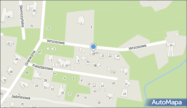 Konstancin-Jeziorna, Wrzosowa, 16, mapa Konstancin-Jeziorna