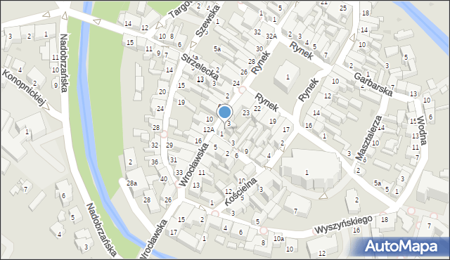 Kościan, Wrocławska, 3a, mapa Kościan