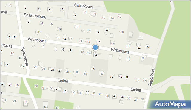 Kostkowice, Wrzosowa, 14, mapa Kostkowice