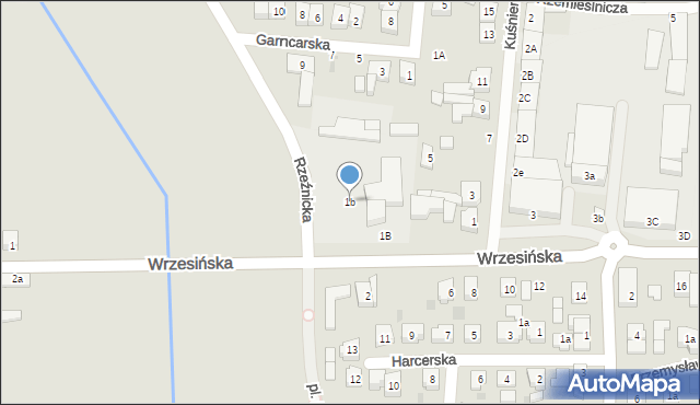 Kostrzyn, Wrzesińska, 1b, mapa Kostrzyn