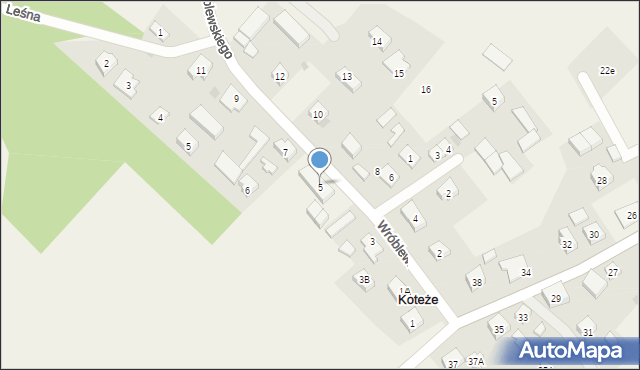 Koteże, Wróblewskiego Jana, 5, mapa Koteże