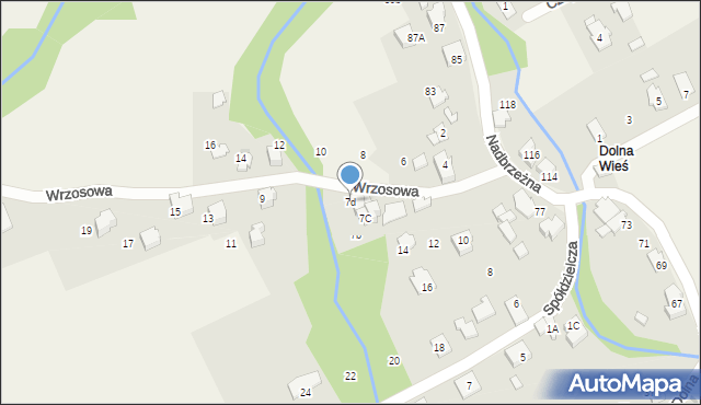 Kozy, Wrzosowa, 7d, mapa Kozy