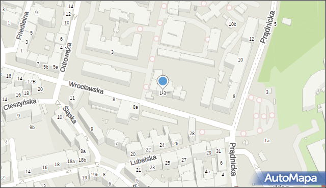 Kraków, Wrocławska, 1-3, mapa Krakowa