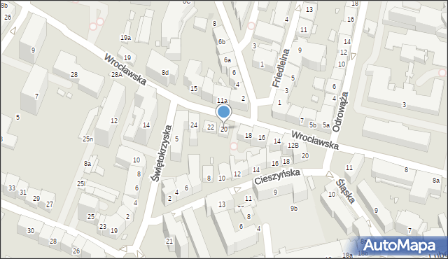 Kraków, Wrocławska, 20, mapa Krakowa