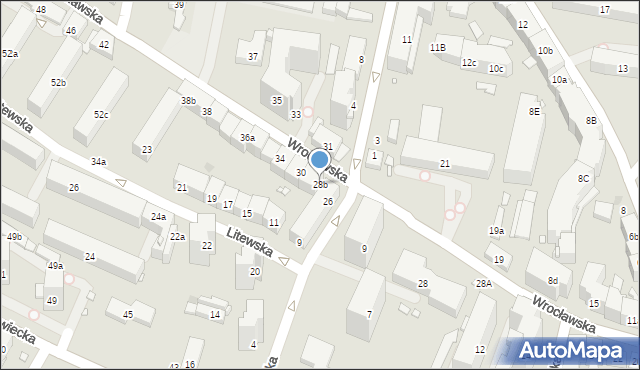 Kraków, Wrocławska, 28b, mapa Krakowa
