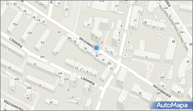 Kraków, Wrocławska, 34, mapa Krakowa