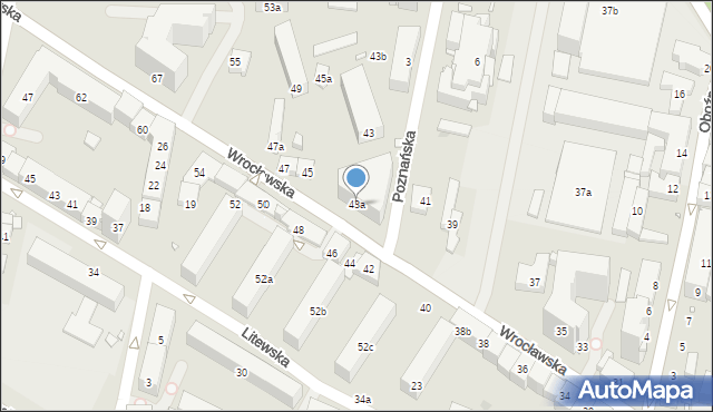 Kraków, Wrocławska, 43a, mapa Krakowa
