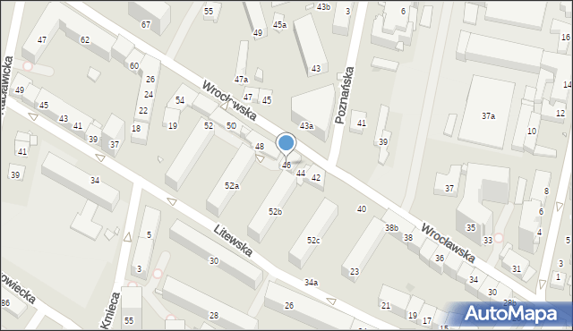 Kraków, Wrocławska, 46, mapa Krakowa
