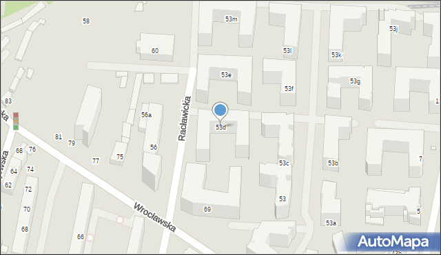 Kraków, Wrocławska, 53d, mapa Krakowa