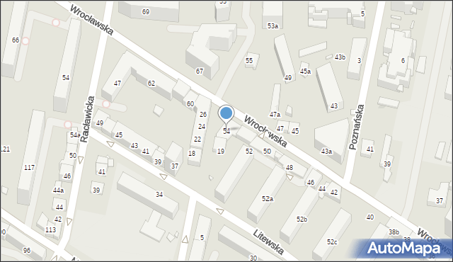 Kraków, Wrocławska, 54, mapa Krakowa