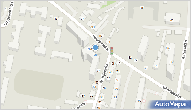 Kraków, Wrocławska, 78, mapa Krakowa