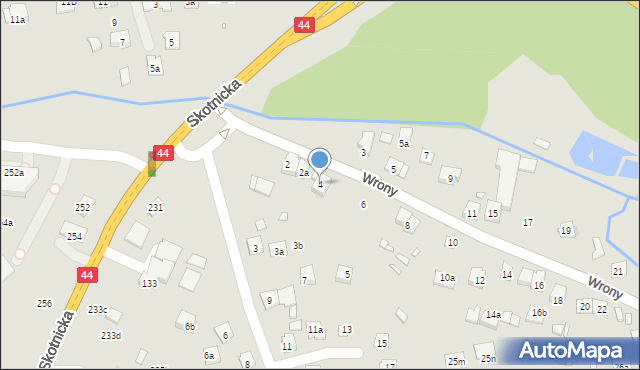 Kraków, Wrony Mieczysława, 4, mapa Krakowa