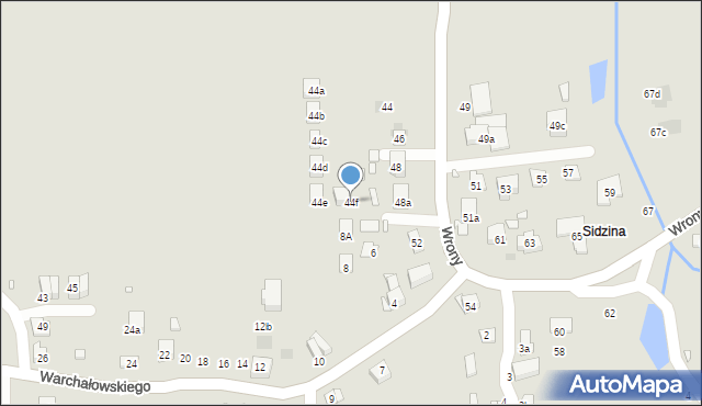 Kraków, Wrony Mieczysława, 44f, mapa Krakowa