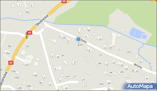 Kraków, Wrony Mieczysława, 6, mapa Krakowa