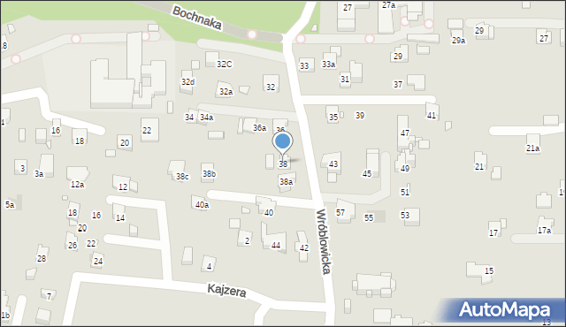 Kraków, Wróblowicka, 38, mapa Krakowa