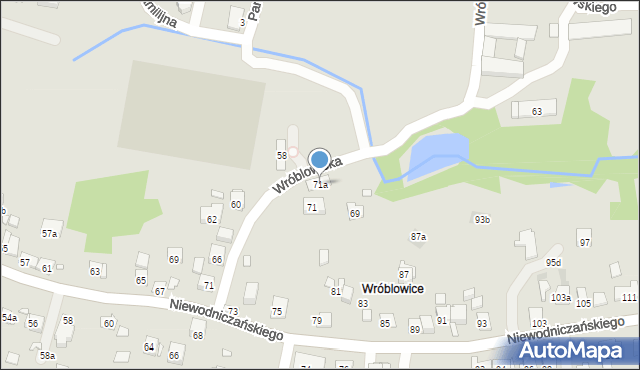 Kraków, Wróblowicka, 71a, mapa Krakowa