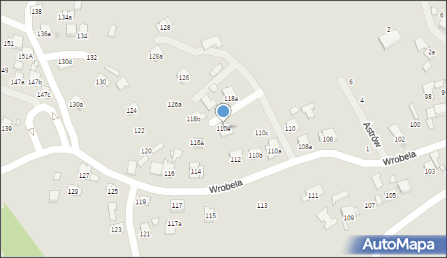 Kraków, Wrobela Feliksa, 110e, mapa Krakowa