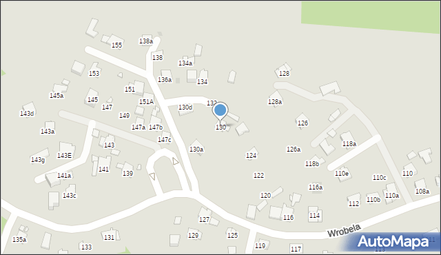 Kraków, Wrobela Feliksa, 130, mapa Krakowa