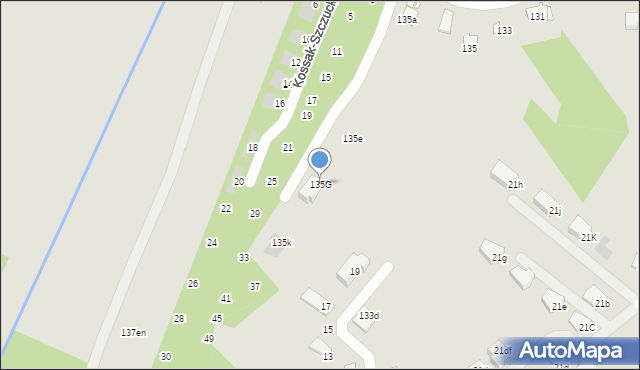 Kraków, Wrobela Feliksa, 135G, mapa Krakowa