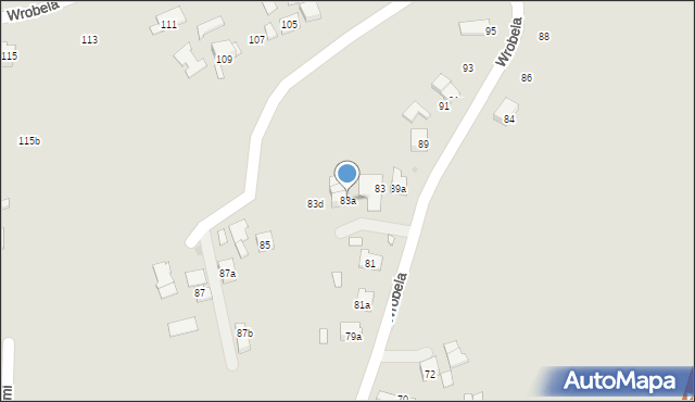 Kraków, Wrobela Feliksa, 83a, mapa Krakowa