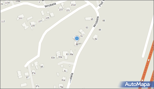 Kraków, Wrobela Feliksa, 89, mapa Krakowa