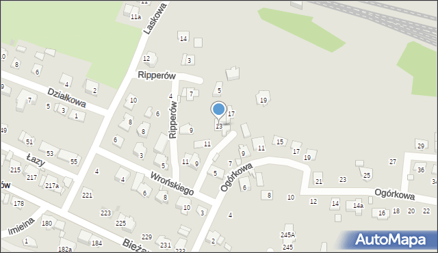 Kraków, Wrońskiego Bohdana, kmr., 13, mapa Krakowa