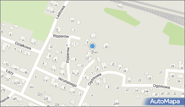 Kraków, Wrońskiego Bohdana, kmr., 17, mapa Krakowa