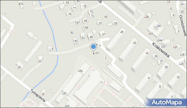 Krosno, Wróblewskiego Walerego, gen., 5, mapa Krosna
