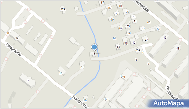 Krosno, Wróblewskiego Walerego, gen., 9, mapa Krosna