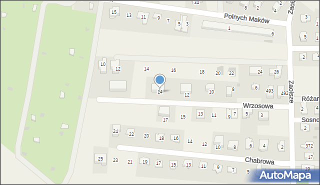 Kryspinów, Wrzosowa, 14, mapa Kryspinów