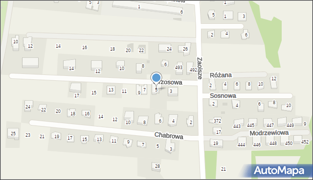 Kryspinów, Wrzosowa, 5, mapa Kryspinów