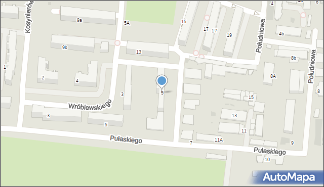 Łask, Wróblewskiego Walerego, gen., 5, mapa Łask